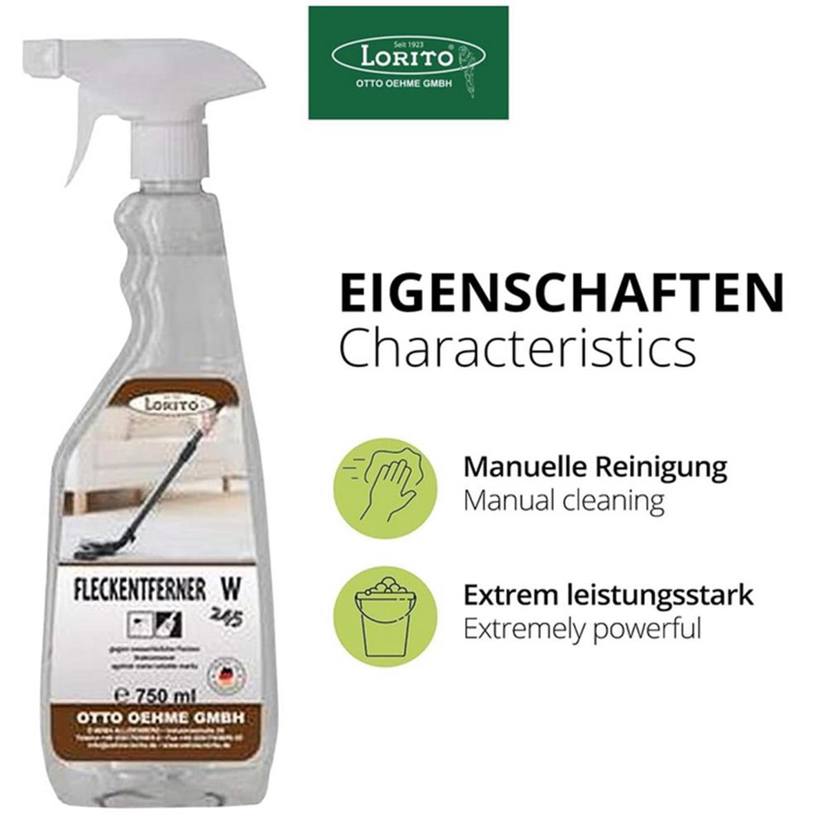 Lorito Fleckenentferner W245 Kaffeeflecken Spühflasche 750