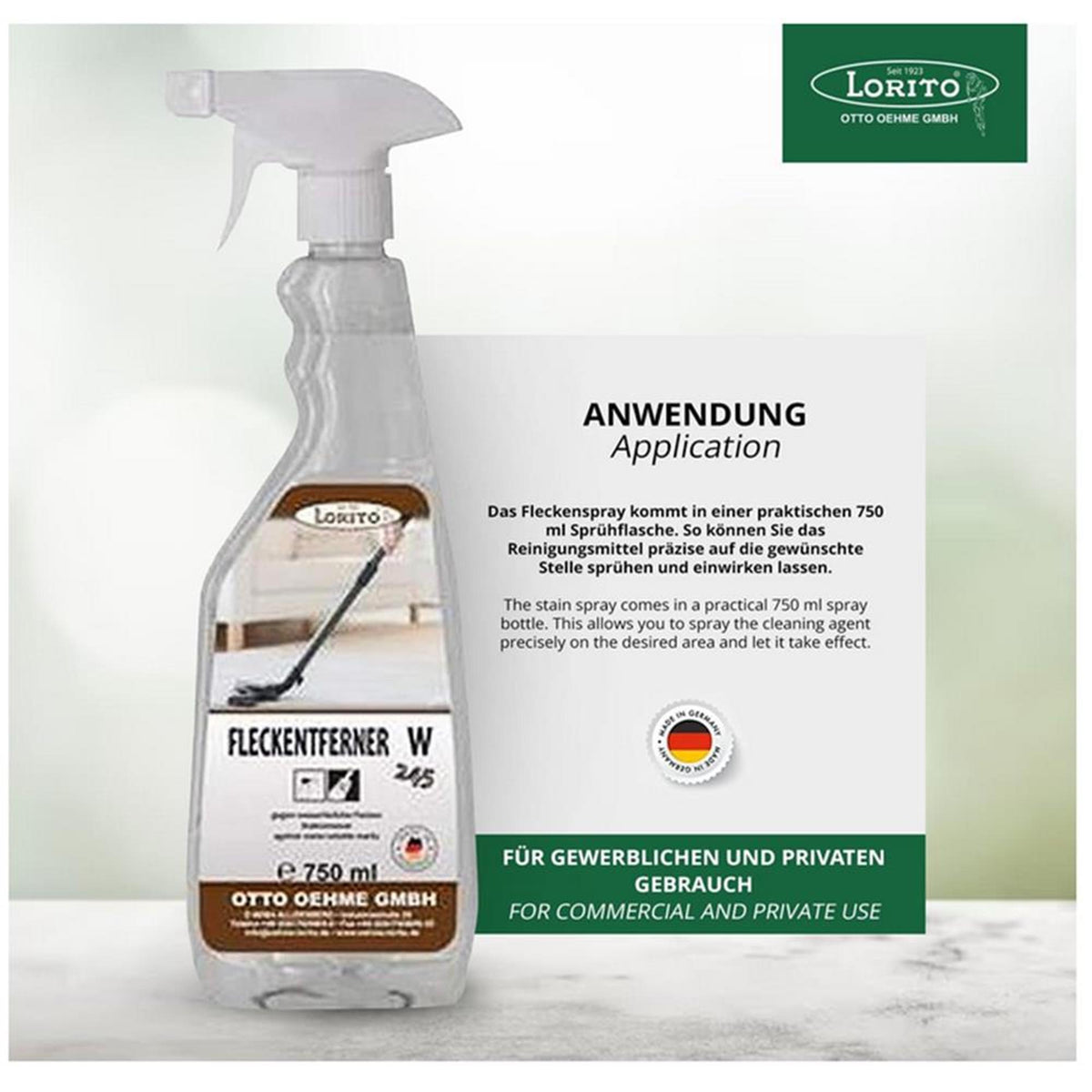 Lorito Fleckenentferner W245 Kaffeeflecken Spühflasche 750