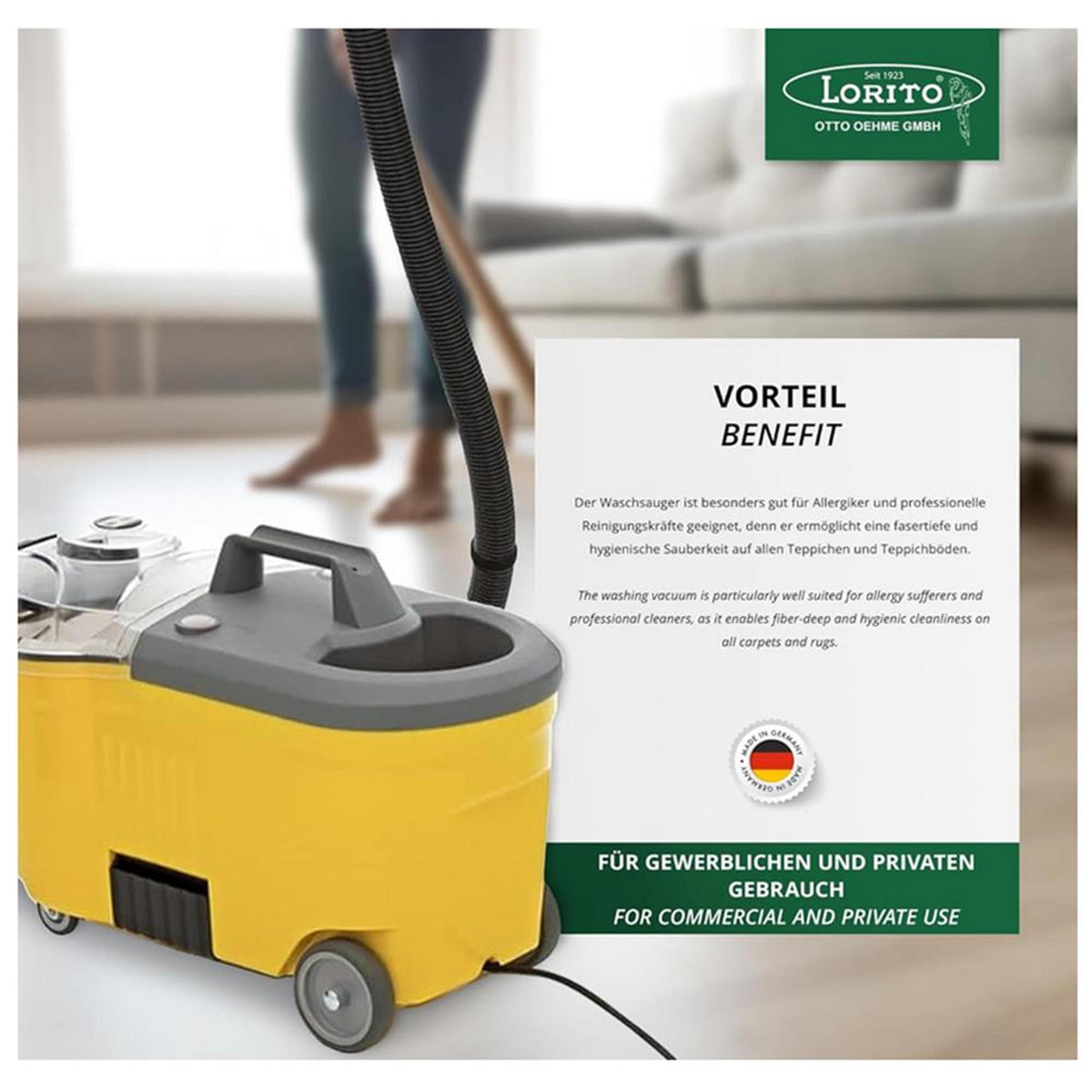Sprühextraktionsgerät Teppichreinigungsmaschine Lorito Profi