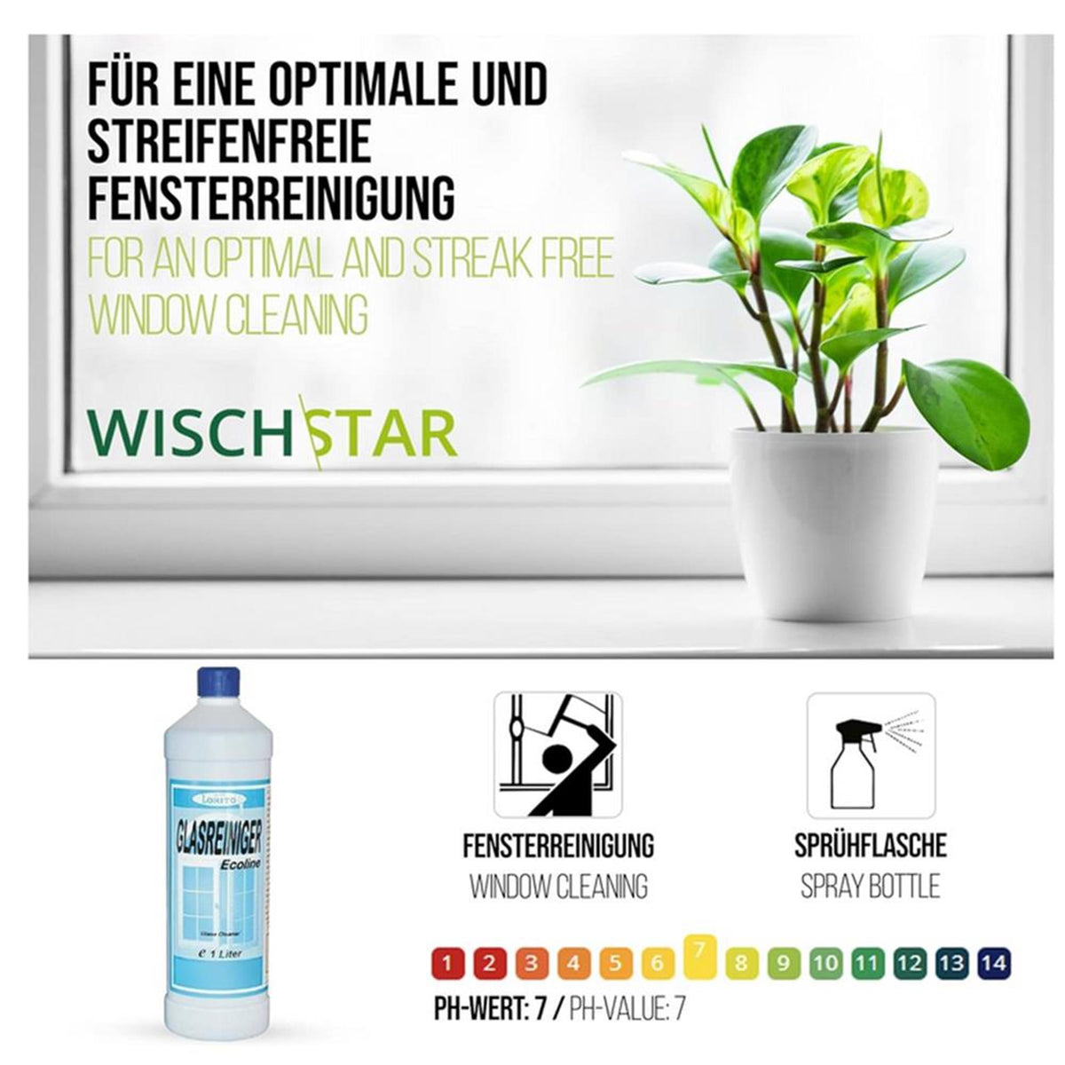 Profi Fensterputz Set 6-teilig 35cm Glasreinigungsset
