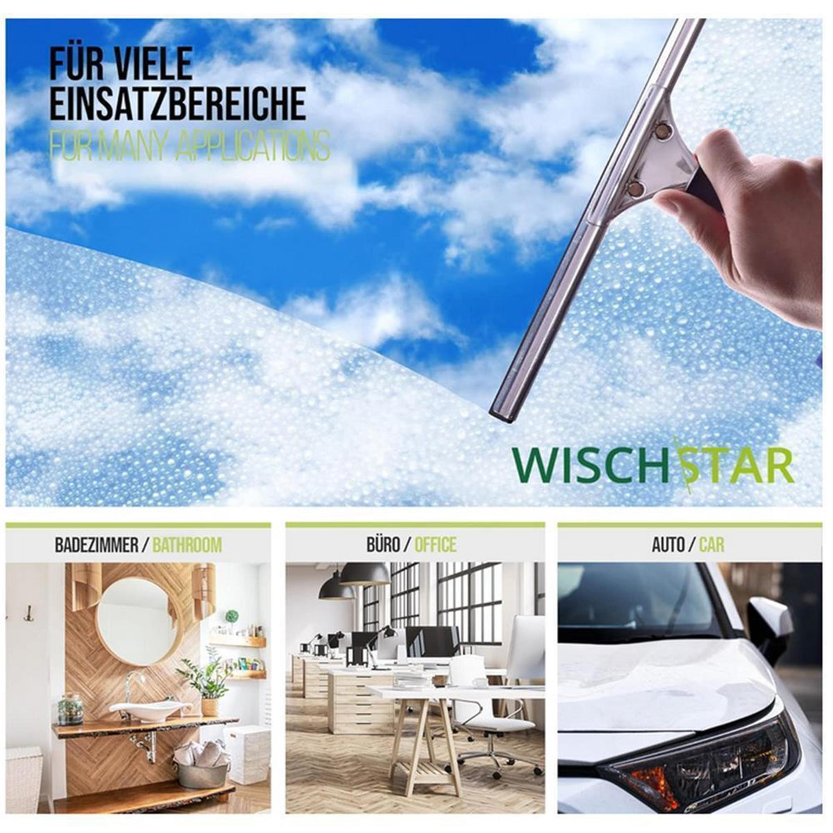 Profi Fensterputz Set 6-teilig 35cm Glasreinigungsset