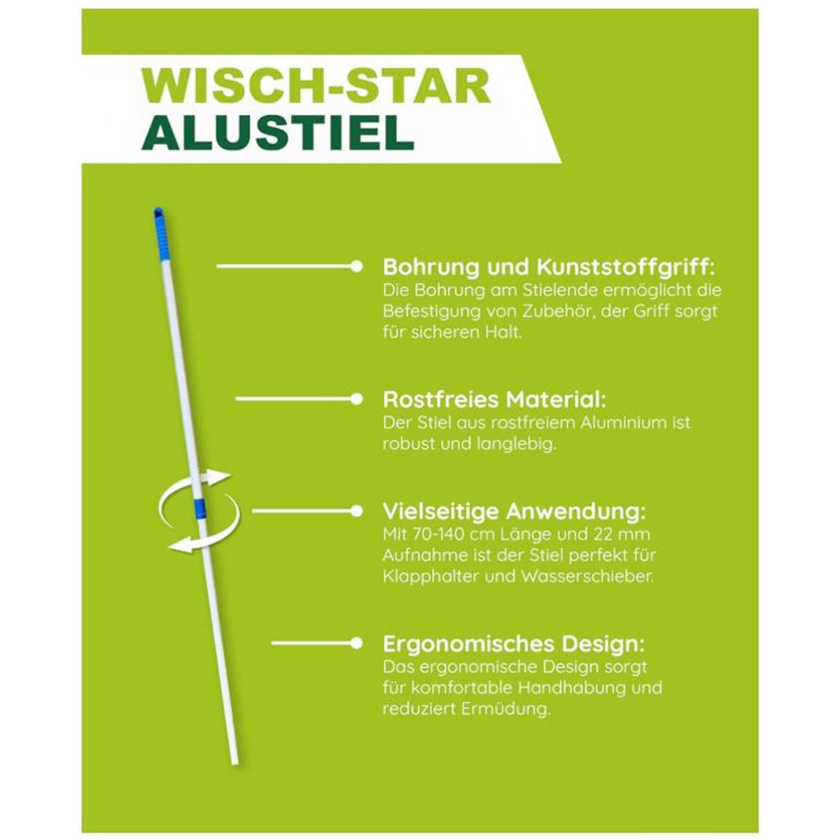 Teleskopstiel Alustiel für 70-140 cm Schnellverschluss