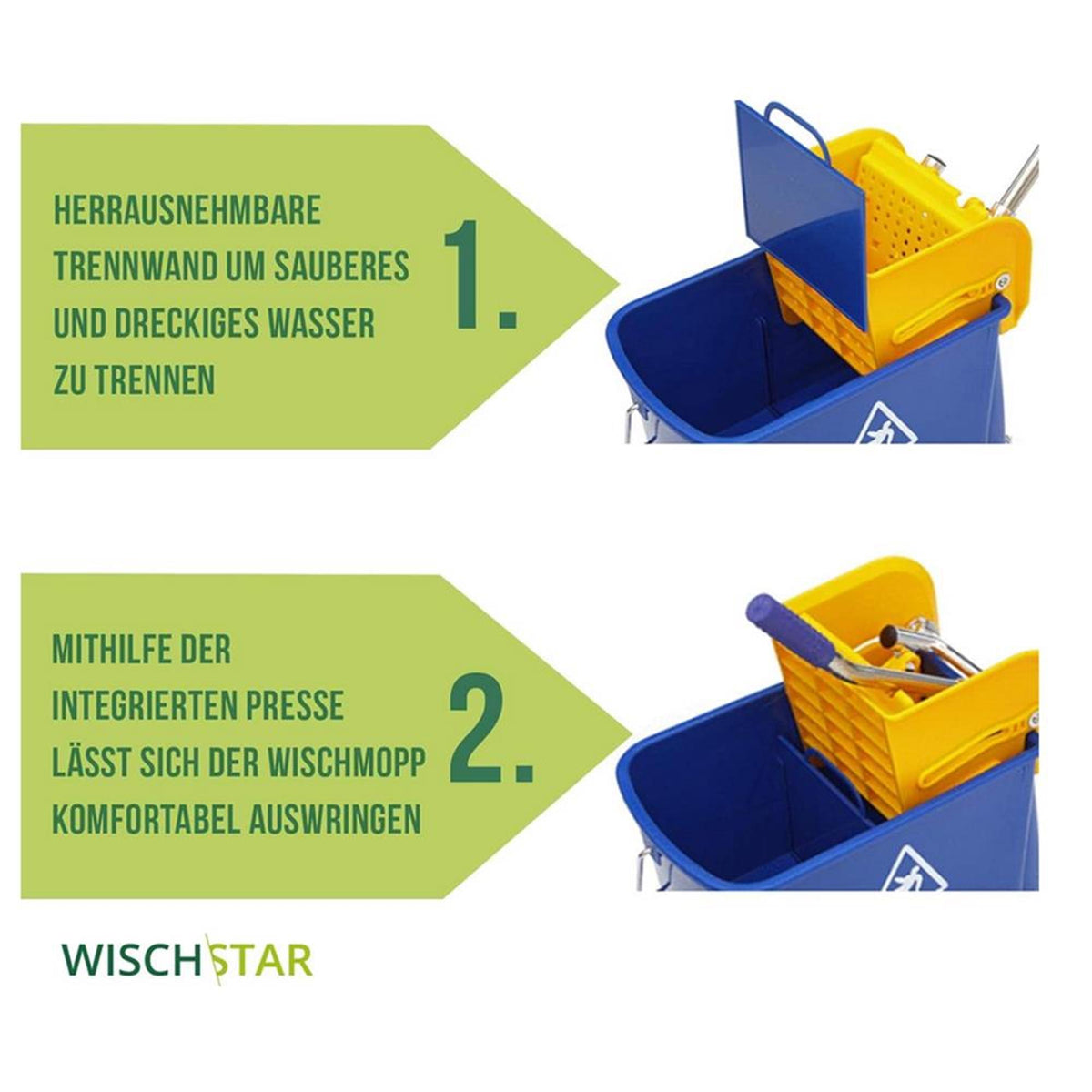 Wisch-Star Fahreimer Mini- Fahrwagen 2-Kammer