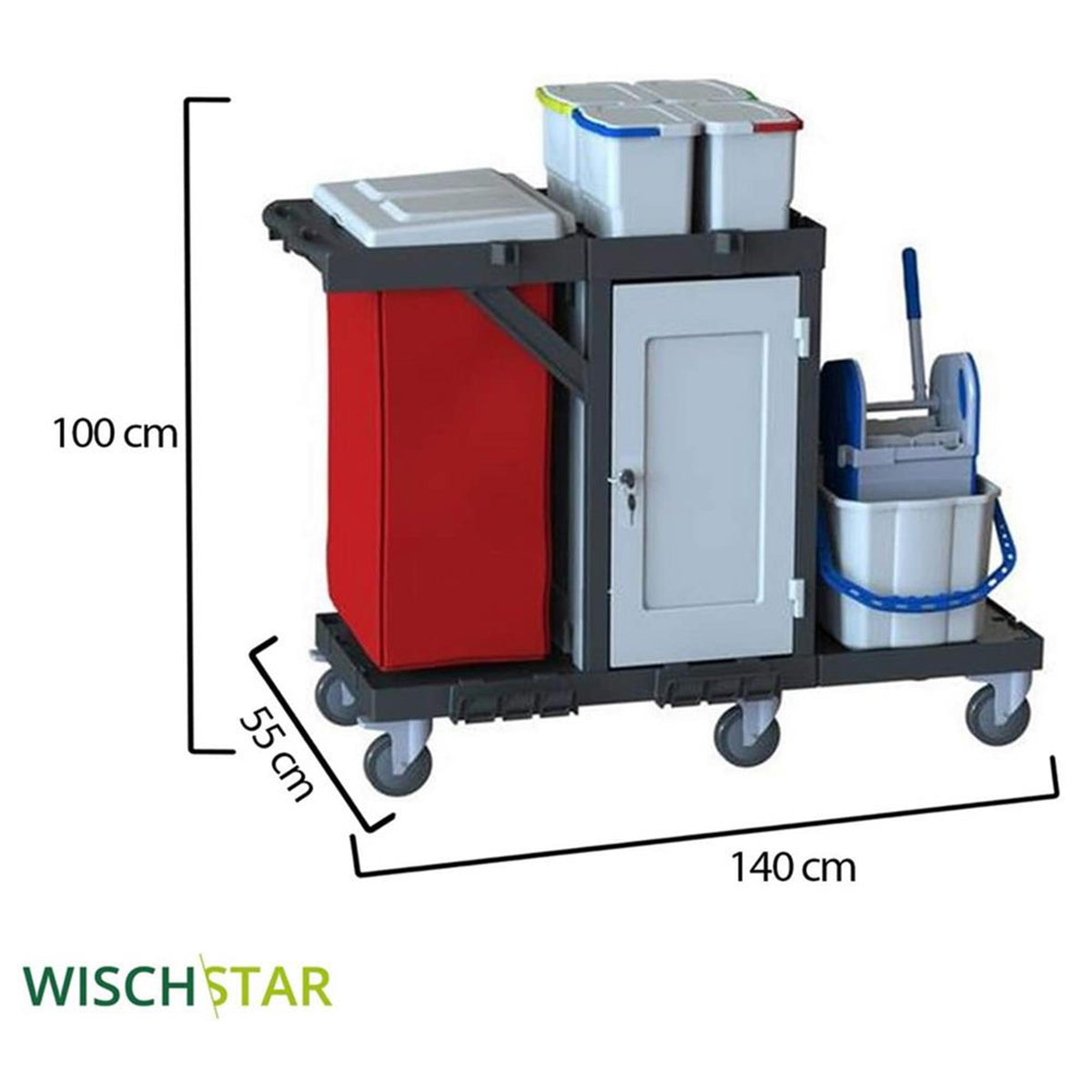 Wisch-Star Reinigungswagen Willy abschließbar Systemwagen