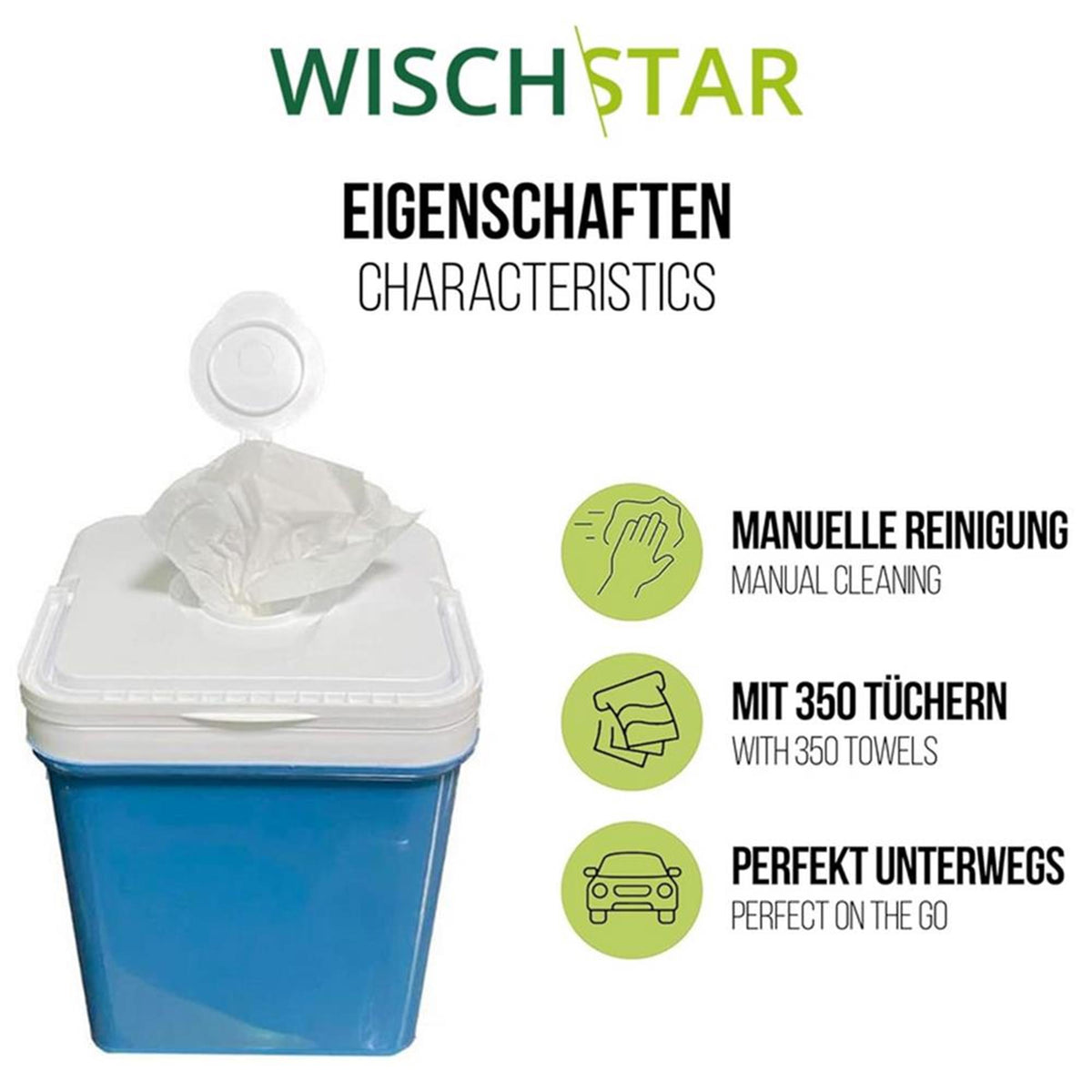 Wisch-Star Spendereimer für Desinfektions-Vliestücher
