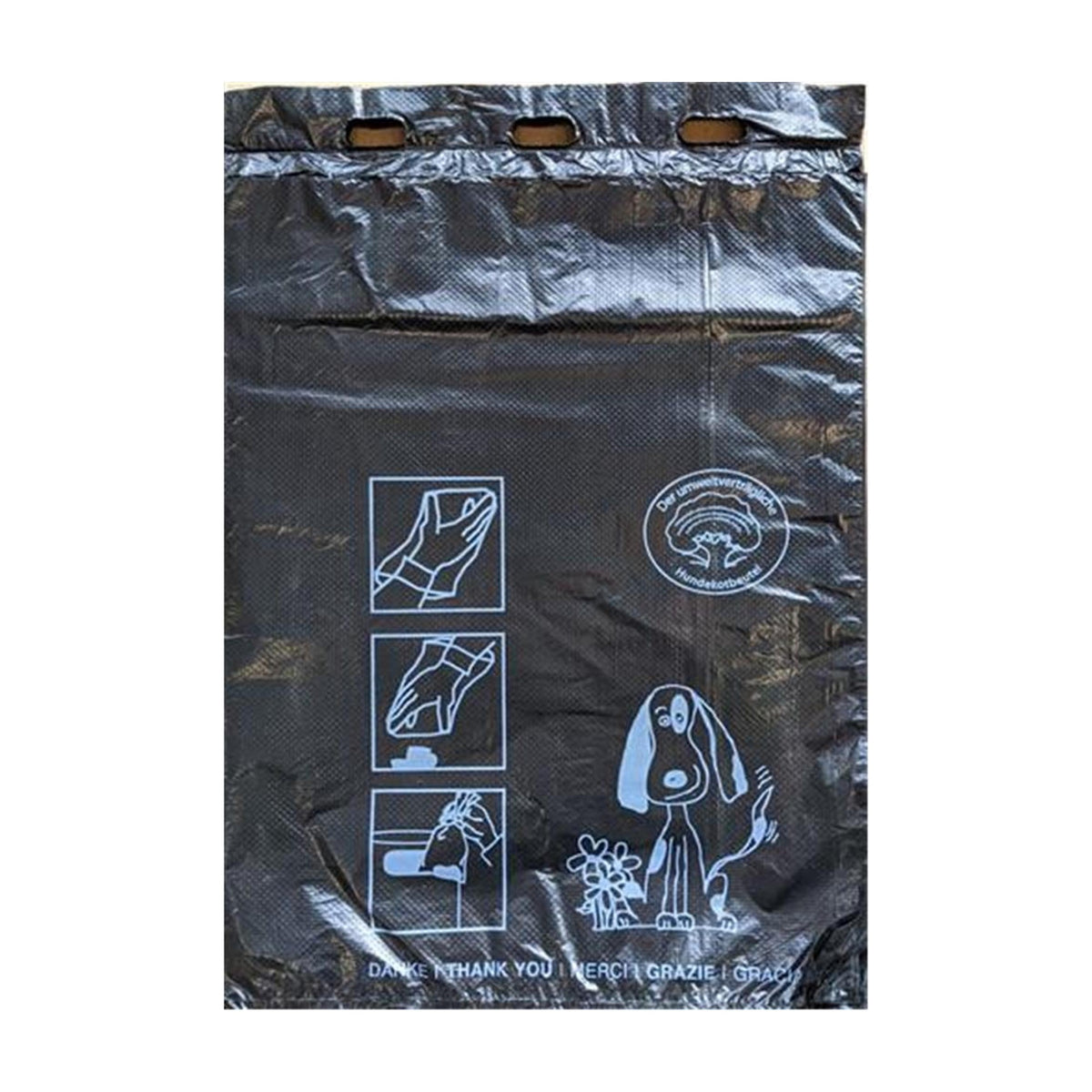 PE-HD Hundekotbeutel schwarz mit Aufdruck