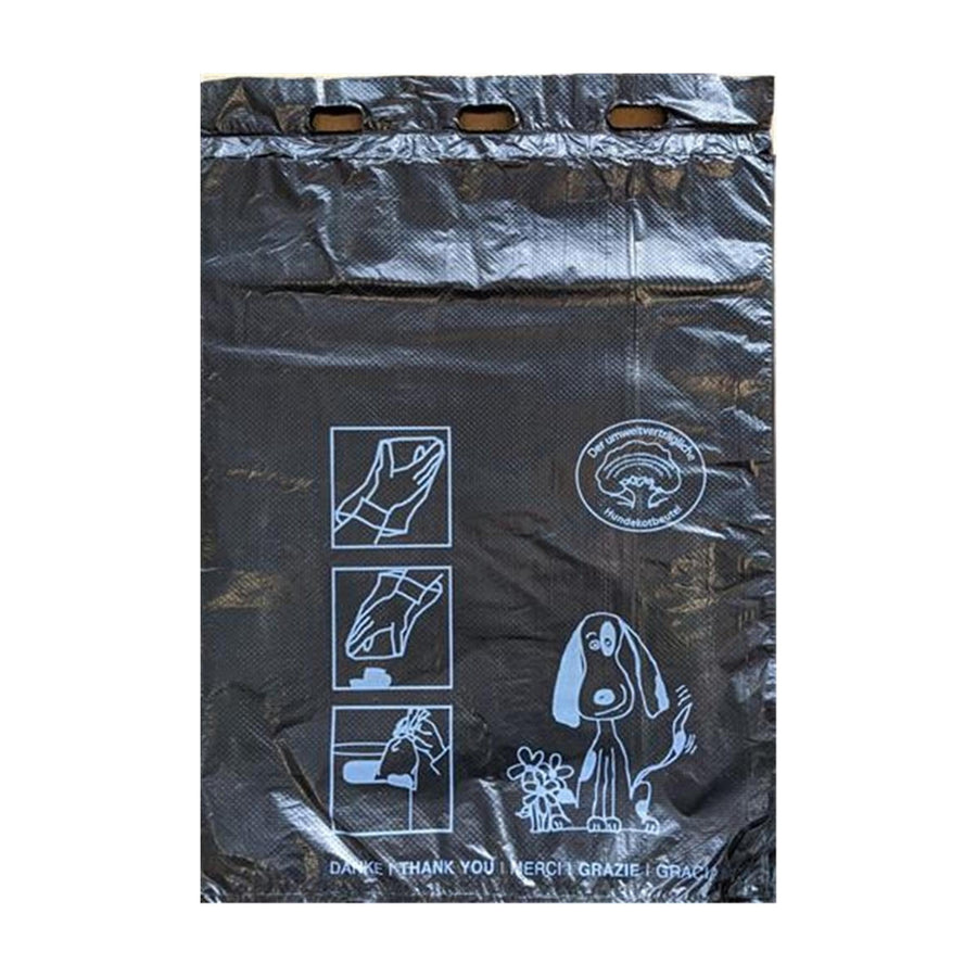 PE-HD Hundekotbeutel schwarz mit Aufdruck