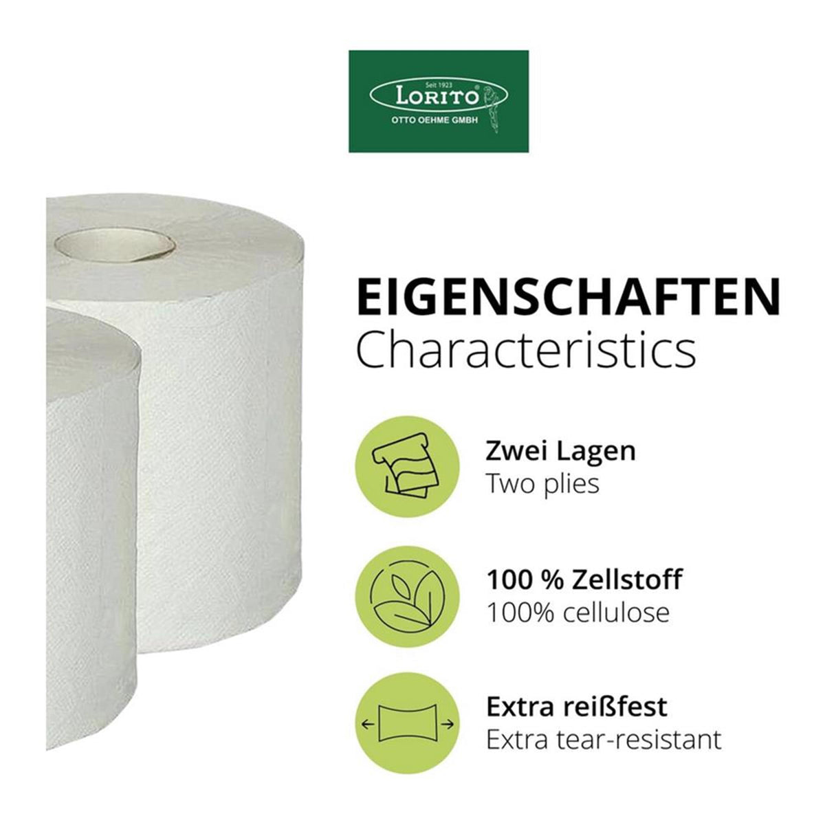 Papierhandtuchrolle Handtuchrolle Öko naturweiß 19cm x 145m
