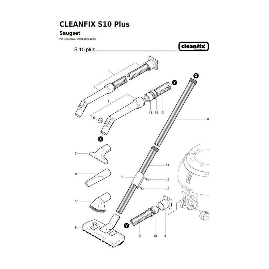Metallrohr verchromt für Cleanfix S 10 plus