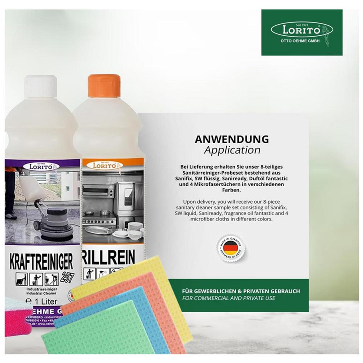 Lorito Küchenreinigungsmittel- Set Gastro-Probeset 16-teilig