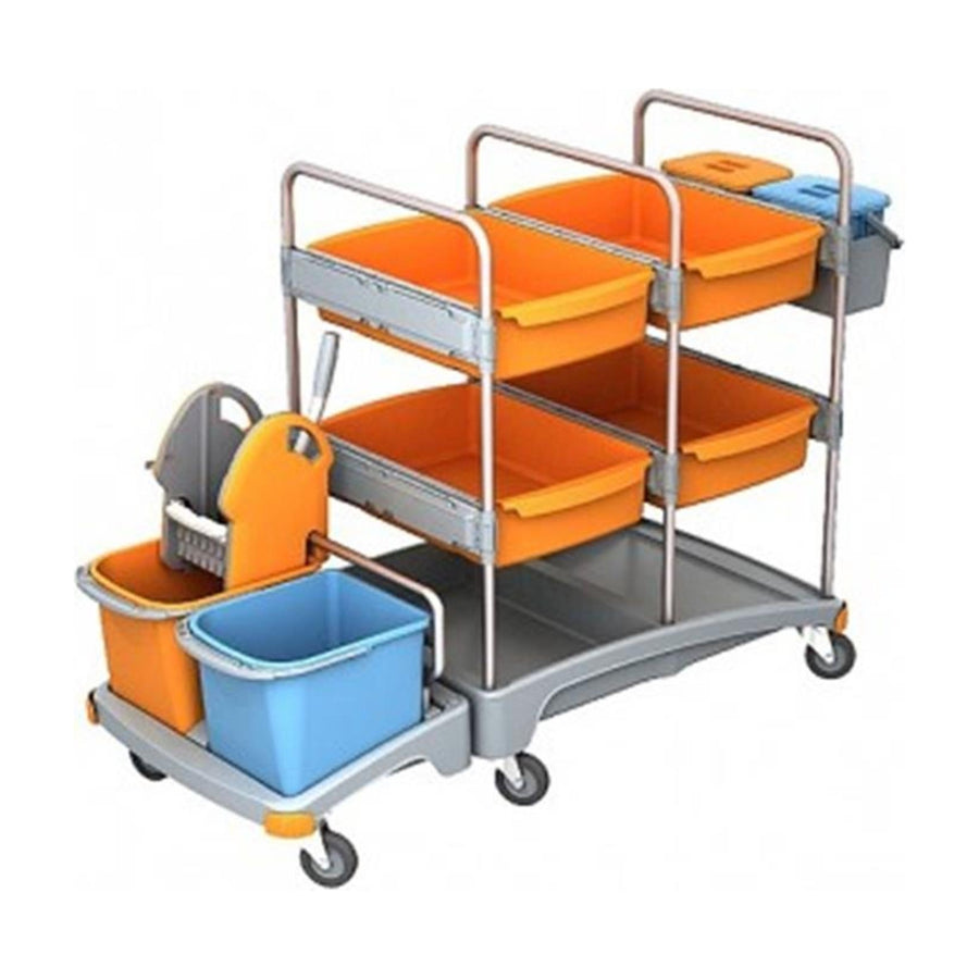 Splast Systemwagen TSZ-0009 4xKunststoffwanne tief Eimer
