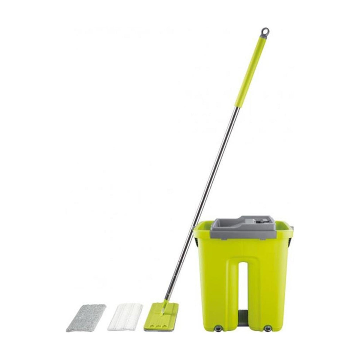 Flat Mop Wischeimer Wisch-Set Grün inkl. Velcro Klettbezug