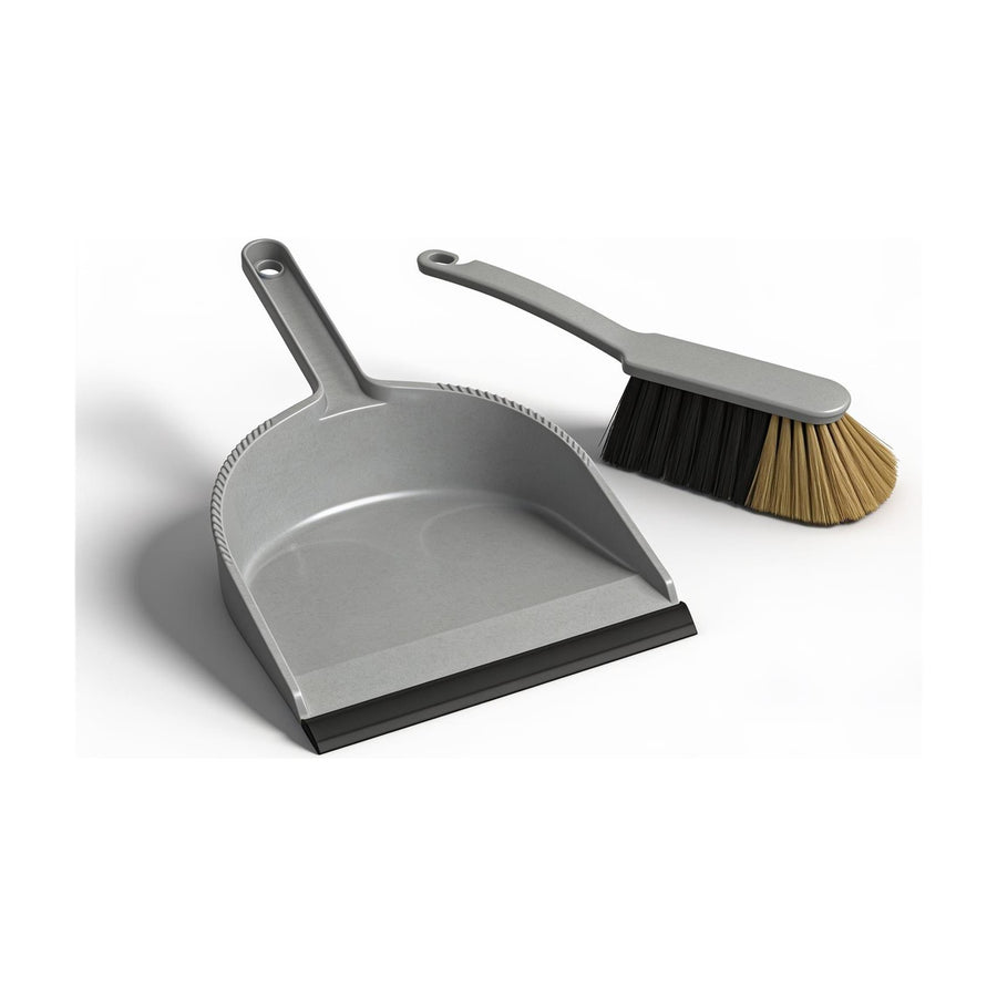 Kehrgarnitur Kunststoff grau 22,5 cm