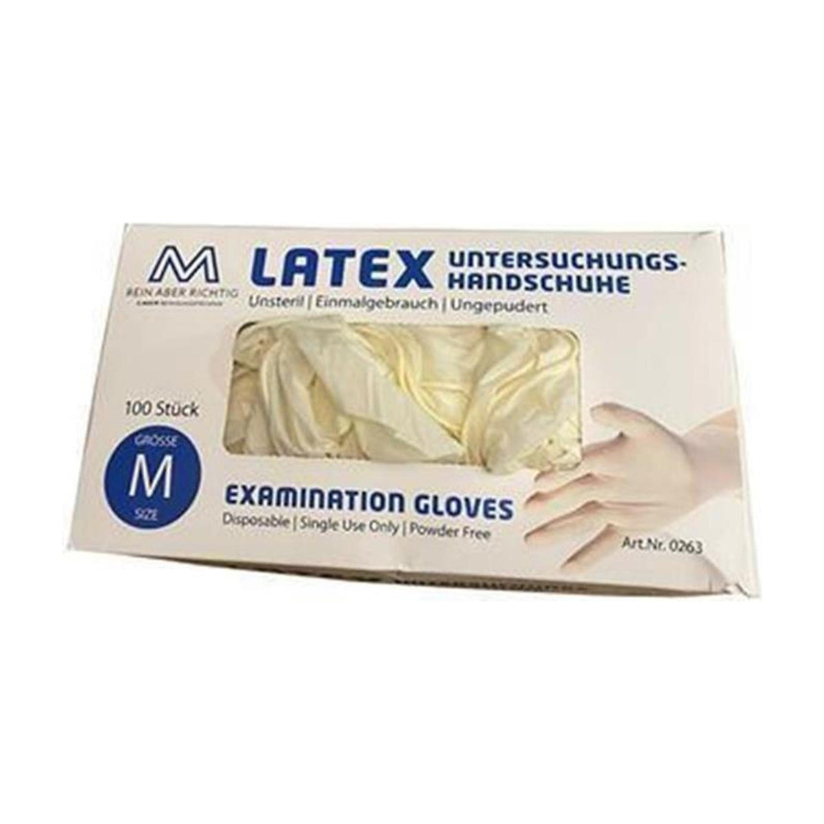 Einmalhandschuhe Latex weiss ungepudert100er Box DIN EN 455