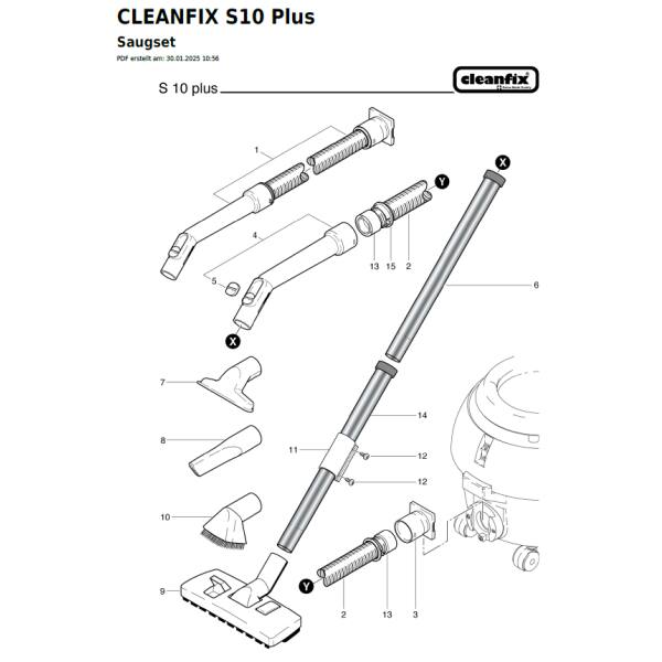 Metallrohr verchromt für Cleanfix S 10 plus
