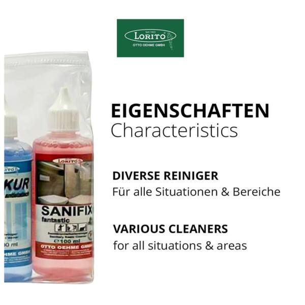 Lorito 5x 100ml Reinigungsset Probe-Set Gast-Reinigungskit