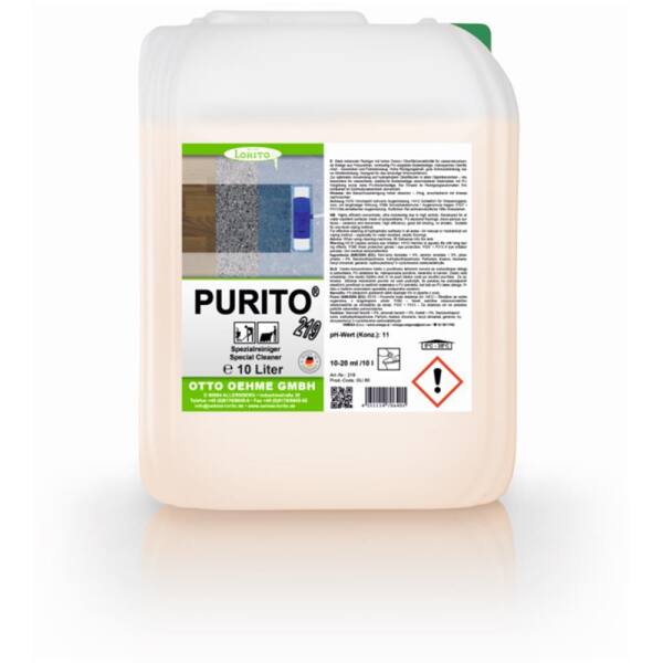 Wischpflege Purito 219 Polyurethan-Spezialreiniger 10 Liter