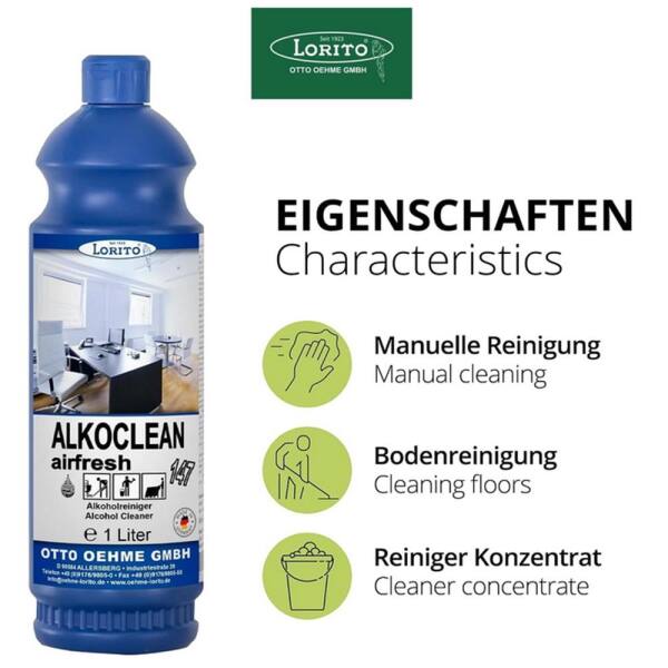 Wischpflege Alkoclean Airfresh 147 1 Liter