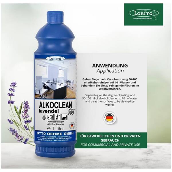 Wischpflege Alkoclean Lavendel 144 1 Liter