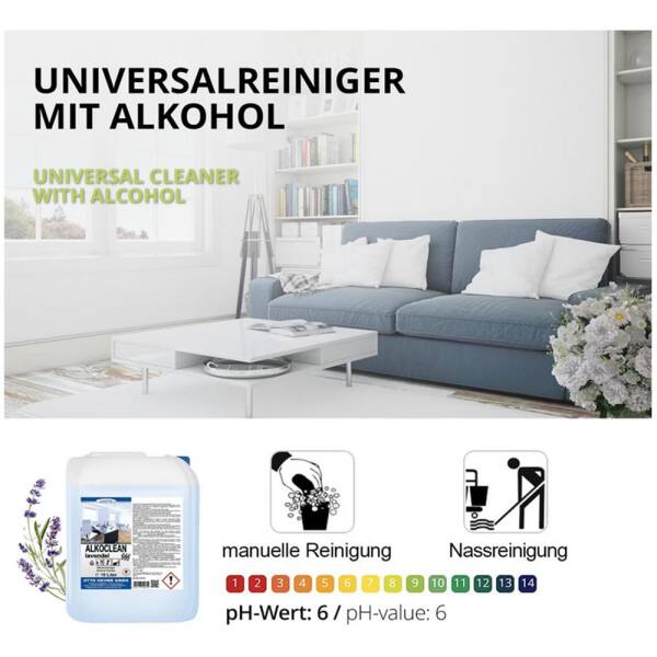 Wischpflege Alkoclean Lavendel 144 10 Liter