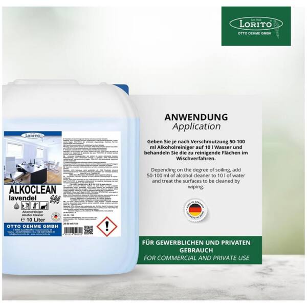 Wischpflege Alkoclean Lavendel 144 10 Liter