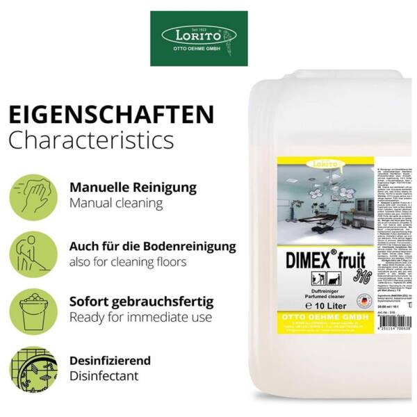 Lorito Dimex fruit 316 10L Duftreiniger Bodenreiniger Hygienereiniger
