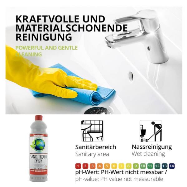 Sanitärreiniger Sanicitro 521 Eco u. fresh Ecolabel 1 Liter
