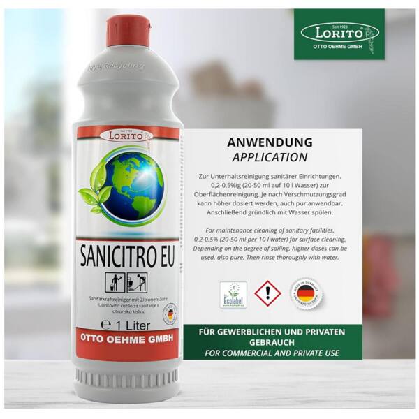 Sanitärreiniger Sanicitro 521 Eco u. fresh Ecolabel 1 Liter