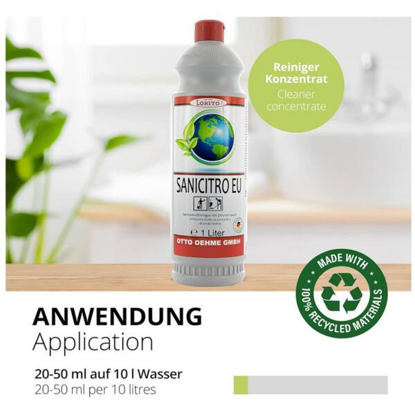 Sanitärreiniger Sanicitro 521 Eco u. fresh Ecolabel 1 Liter