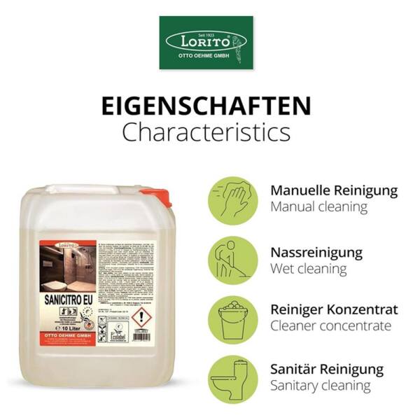 Sanitärreiniger Sanicitro 521 EU-Ecolabel (Blume) 10 Liter
