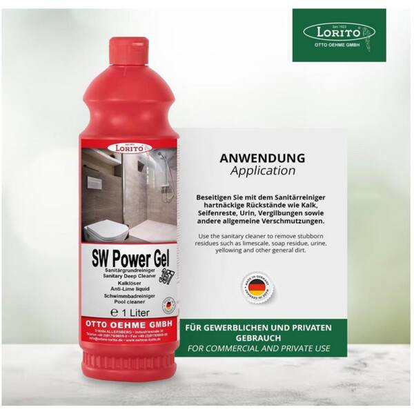 Sanitärgrundreiniger SW Power Gel Eco u. fresh Ecolabel 1 Liter