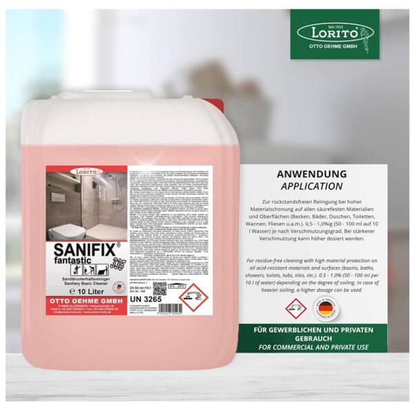 Sanitärreiniger Kalklöser Kalkentferner Sanifix Fantastic 10 Liter