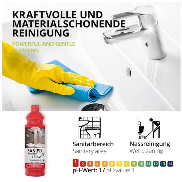 Sanitärreiniger Kalklöser Kalkentferner Sanifix Fantastic 1 Liter