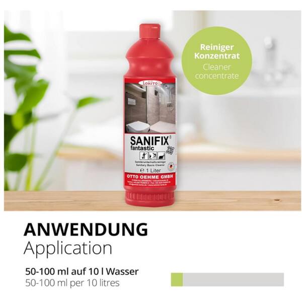 Sanitärreiniger Kalklöser Kalkentferner Sanifix Fantastic 1 Liter