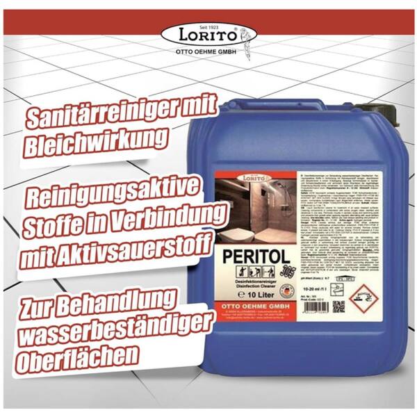 Peritol Blutentferner Fugenreiniger Bleichwirkung 305 10 Liter