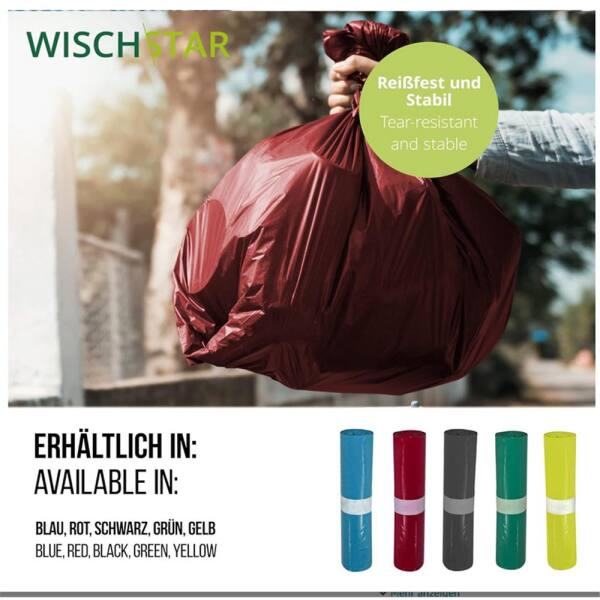 Müllsack Müllbeutel BRILLANT A, 120 l,  rot