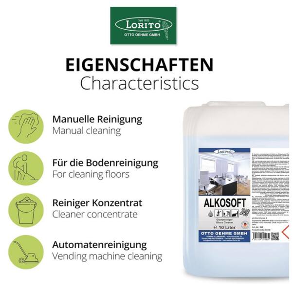 Wischpflege Bodenreiniger Unterhaltsreiniger Alkosoft 248 10 Liter