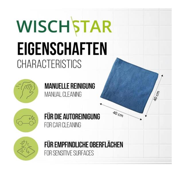 Wisch-Star Microfasertuch Frottee Mikrofasertuch blau