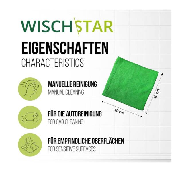 Wisch-Star Microfasertuch Frottee Mikrofasertuch grün