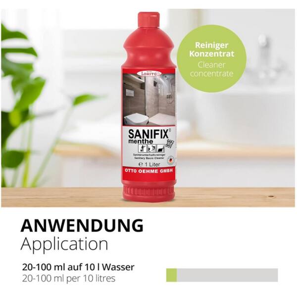 Lorito Sanifix 337 Sanitärreiniger Kalklöser Kalkentferner Menthe 1L