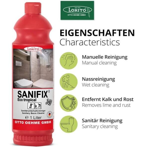Lorito Sanifix Eco Tropical 340 Sanitärreiniger Kalklöser 1L