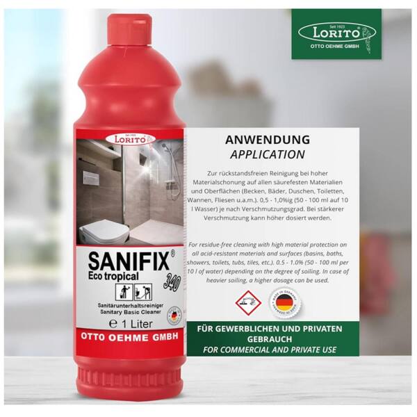 Lorito Sanifix Eco Tropical 340 Sanitärreiniger Kalklöser 1L