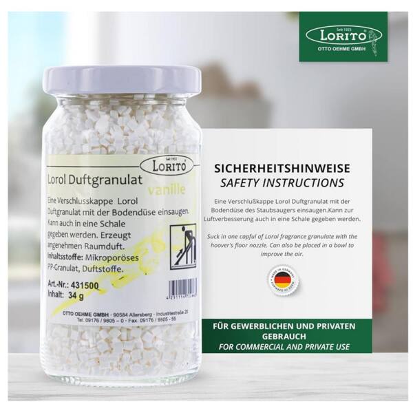 Lorol Duftgranulat Vanille 34 g - 200 ml Staubsaugerduft Raumduft