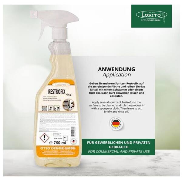 Lorito Restrofix 442 750 ml Sprühflasche Fettlöser Backofenreiniger