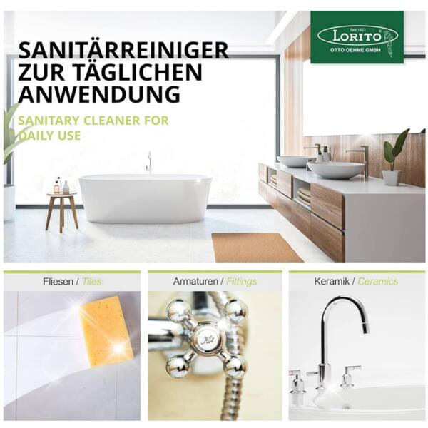 Lorito Saniready 366 Kalklöser 750 ml Badreiniger mit Abperl-Effekt