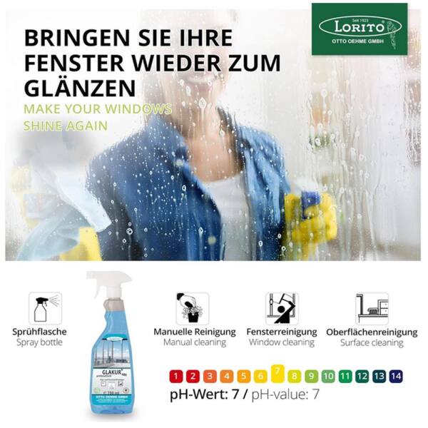 Lorito Glakur 460 Fenster- & Glasreiniger Eco u. fresh 750 ml Ecolabel