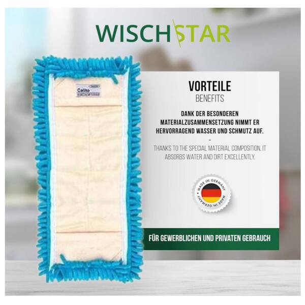 Wisch-Star Microfasermopp Chenille "Calito" Mikrofasermopp Wischmopp blau 50 cm