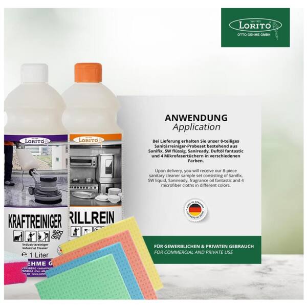 Lorito Küchenreinigungsmittel- Set Gastro-Probeset 16-teilig