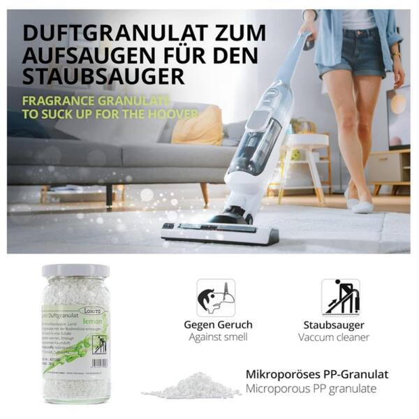 Lorol Duftgranulat Lemon 38 g - 200 ml Staubsaugerduft Duftperlen