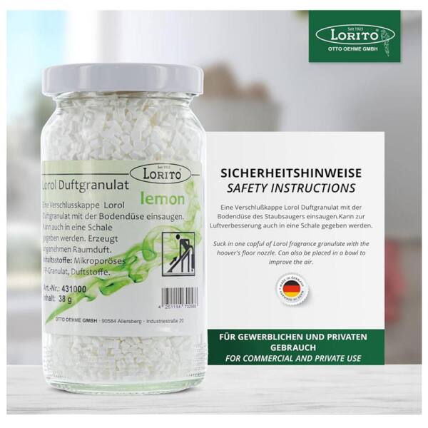 Lorol Duftgranulat Lemon 38 g - 200 ml Staubsaugerduft Duftperlen
